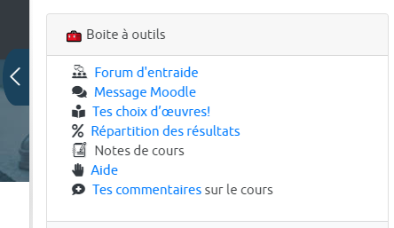 Contenu de la boite à outils