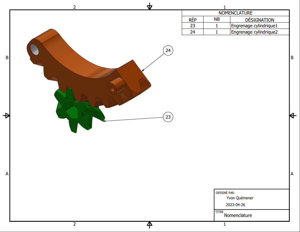 Serre automatisée et nomenclature - engrenages 22-23
